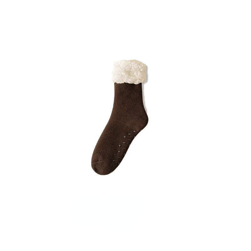 Plus Size Extra Thick Slipper Socks(3 Pairs) - Brown - EU39-45(US6-11) - image 13