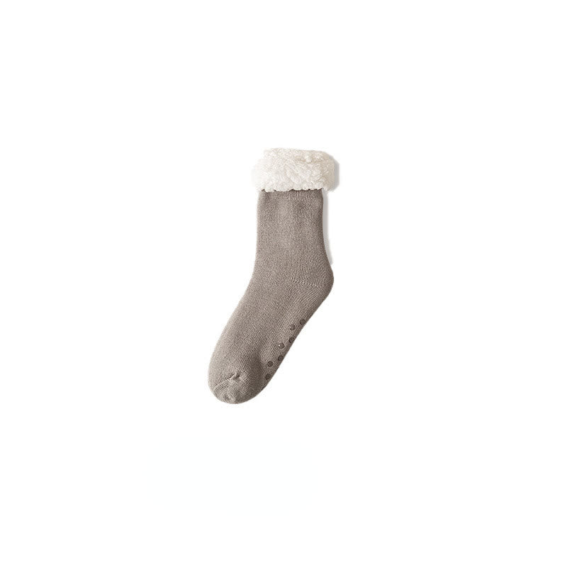 Plus Size Extra Thick Slipper Socks(3 Pairs) - Light Gray - EU39-45(US6-11) - image 11