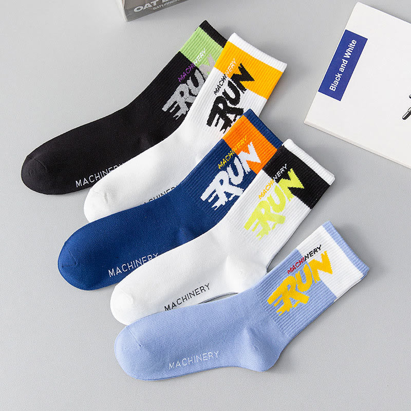 Run Letter Quarter Socks(7 Pairs) - Multicolor - EU37-45(US4-11) - image 14