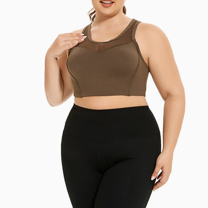 Mesh Stitching Shockproof Sports Bra - image 5