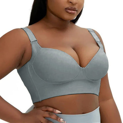 Deep V Grey Full Coverage Bras - image 0