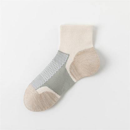 Bright Color Matching Ankle Compression Socks(5 Pairs) - Khaki - EU36-40(US3-7) - image 8