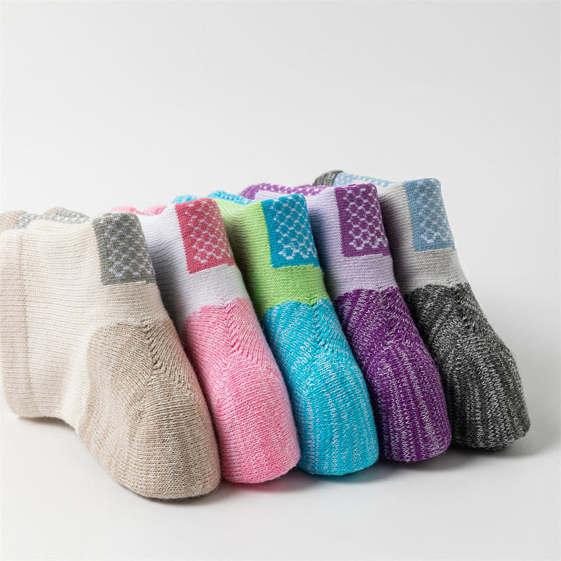 Bright Color Matching Ankle Compression Socks(5 Pairs) - image 4