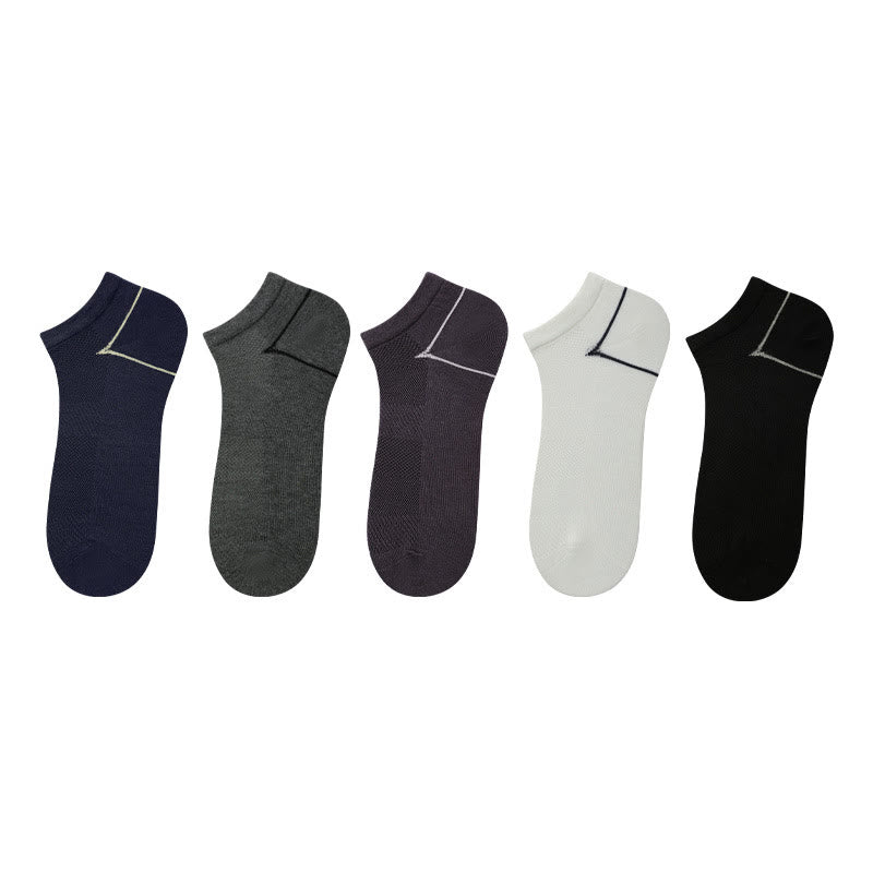 Bamboo Fiber Ankle Socks(5 Pairs) - Multicolor - EU39-44(US6-10) - image 1