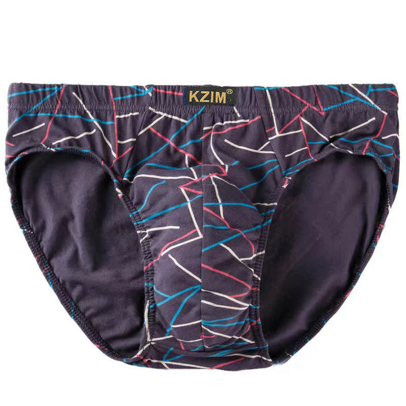 Men's Dragon Print Cotton Brief(3 Packs) - B-Purple - 7XL - image 9