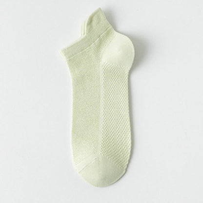 Classic Colors Mesh Ankle Socks(7 Pairs) - Green - EU36-40(US3-7) - image 4