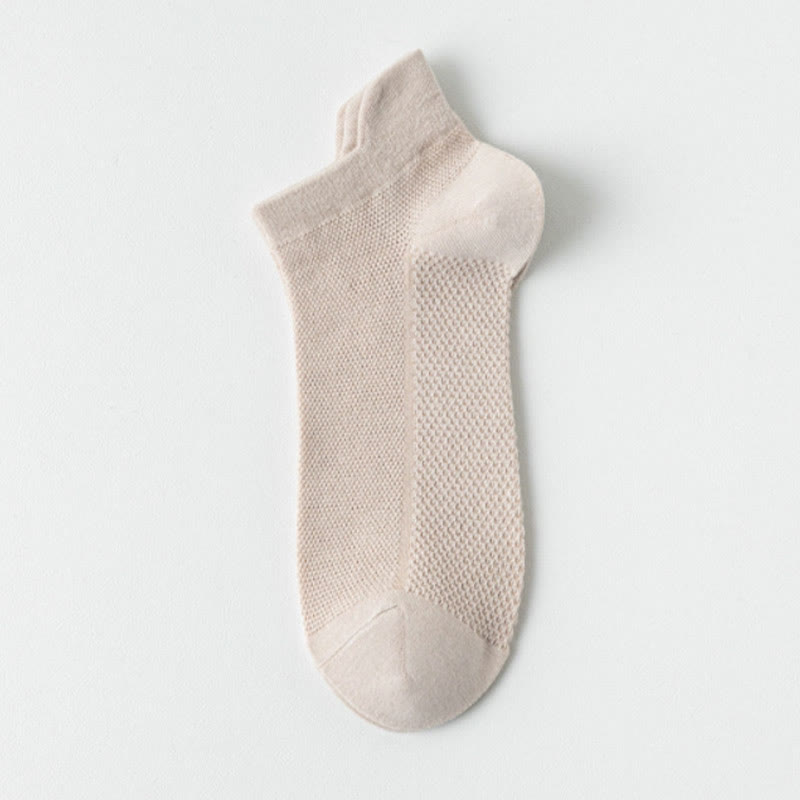 Classic Colors Mesh Ankle Socks(7 Pairs) - Apricot - EU36-40(US3-7) - image 6