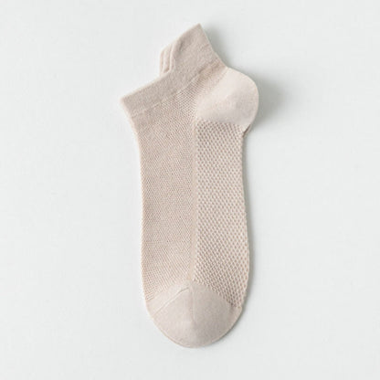 Classic Colors Mesh Ankle Socks(7 Pairs) - Apricot - EU36-40(US3-7) - image 6
