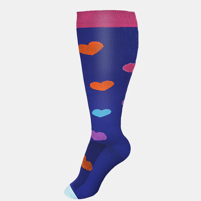 Plus Size Polka Dots Heart Compression Socks
