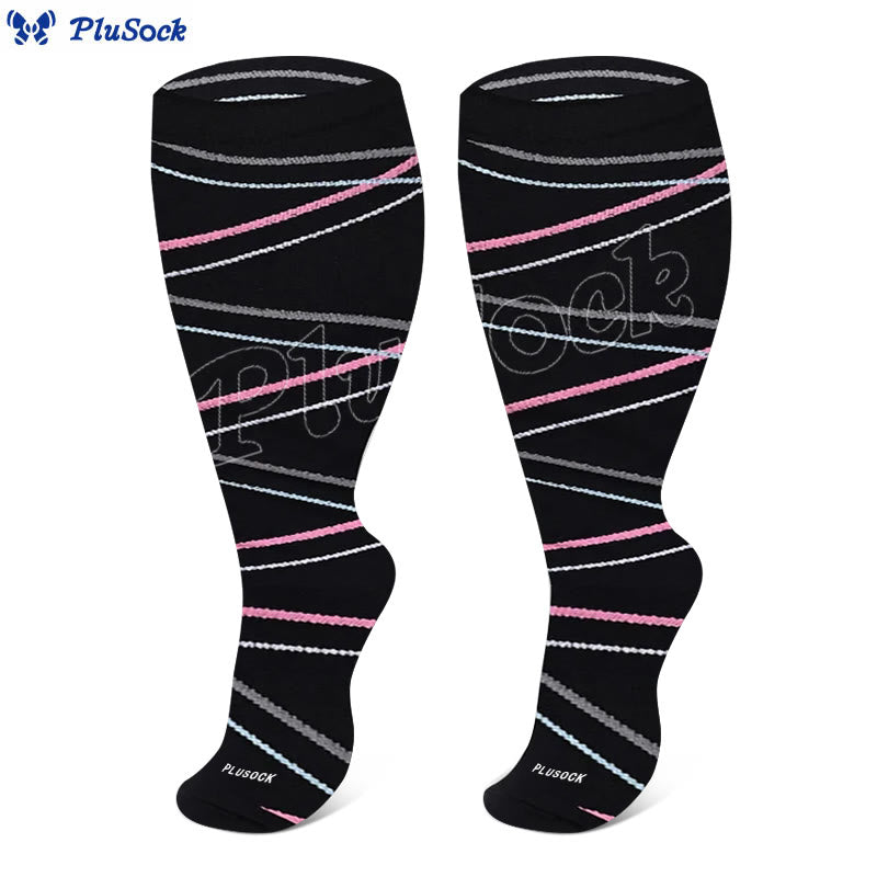Plus Size Dog Footprints Pineapple Compression Socks 2XL-7XL(3 Pairs) - image 6