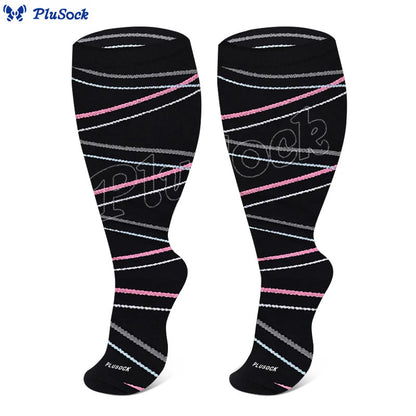 Plus Size Dog Footprints Pineapple Compression Socks 2XL-7XL(3 Pairs) - image 6