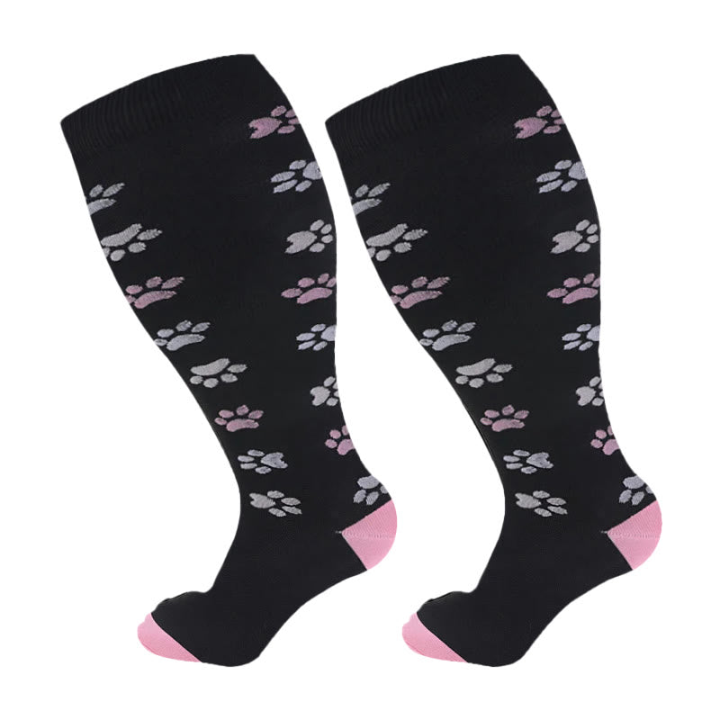 Plusock Plus Size Dog Footprints Pineapple Compression Socks 2XL-7XL - image 9