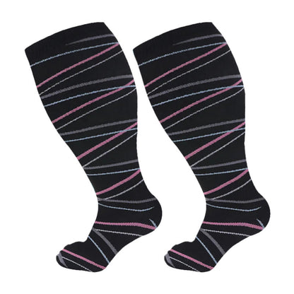 Plus Size Dog Footprints Pineapple Compression Socks 2XL-7XL(3 Pairs) - Black - 7XL - image 11