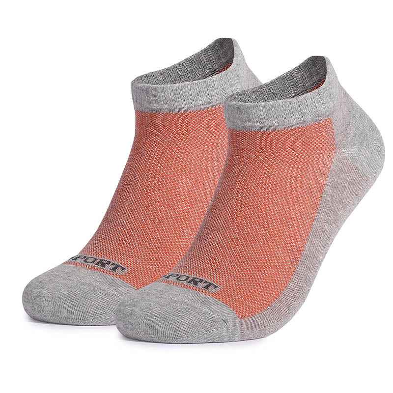 Casual Color Matching Ankle Socks(5 Pairs) - Orange - EU39-44(US6-10) - image 3