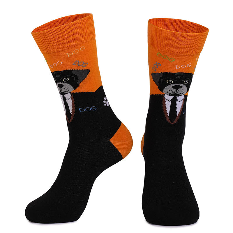 Plus Siz Cats Dogs Series Quarter Socks(4 Pairs) - image 7