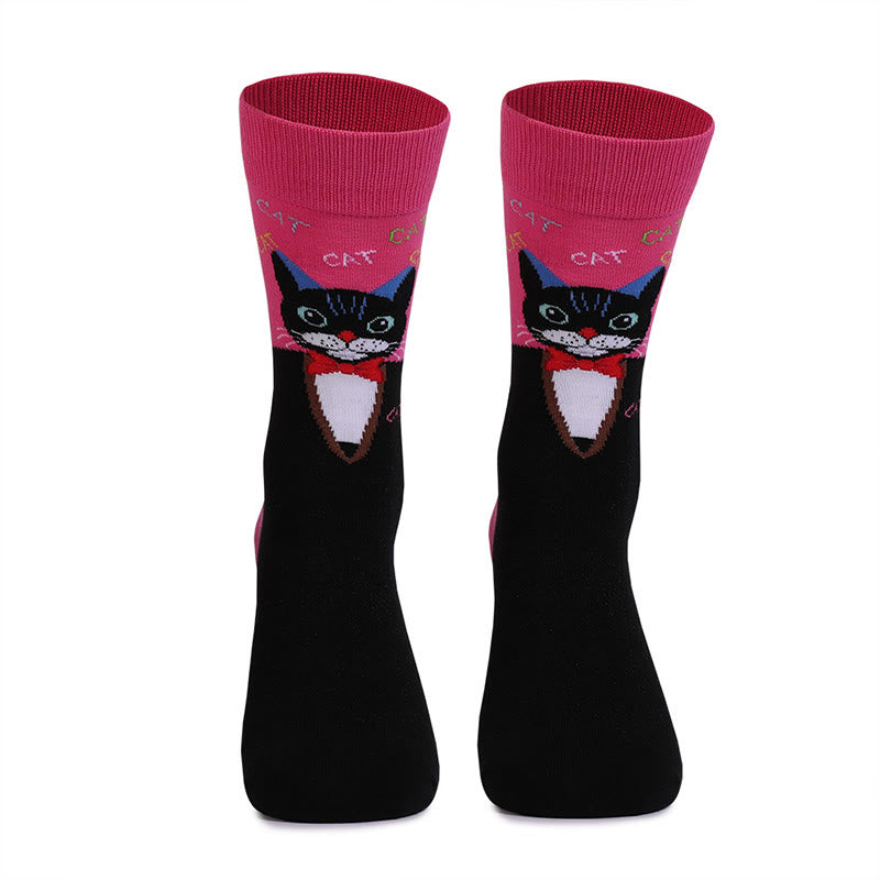 Plus Siz Cats Dogs Series Quarter Socks(4 Pairs) - image 10