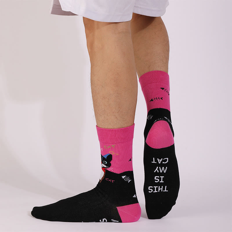 Plus Siz Cats Dogs Series Quarter Socks(4 Pairs) - image 5