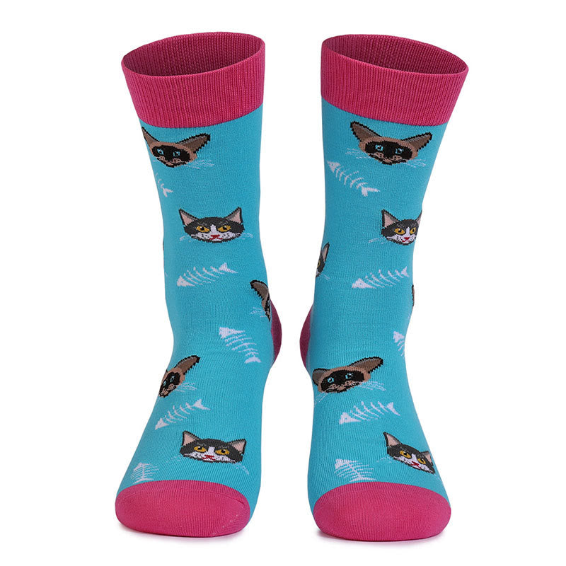 Plus Siz Cats Dogs Series Quarter Socks(4 Pairs) - image 14