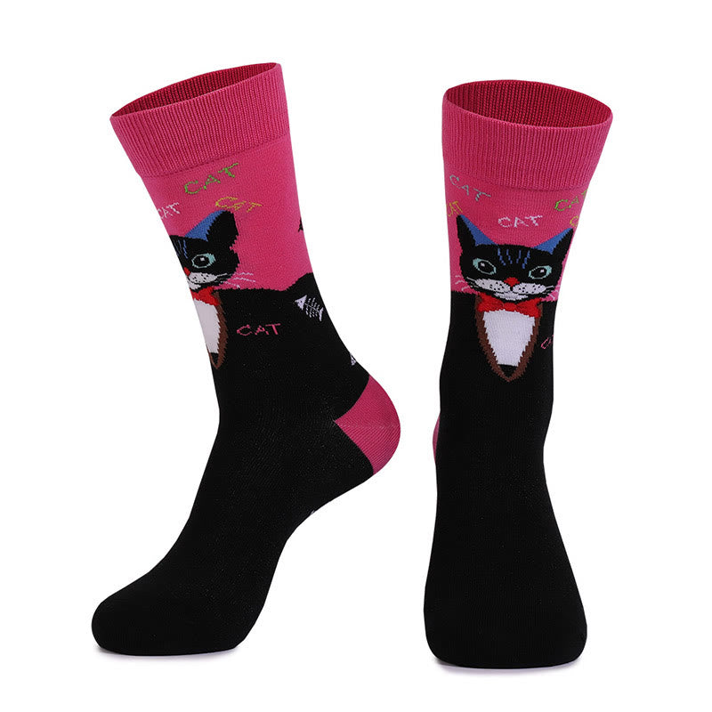 Plus Siz Cats Dogs Series Quarter Socks(4 Pairs) - image 11