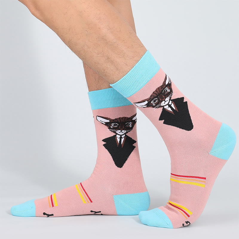 Plus Size Glasses Cat Quarter Socks(5 Pairs) - image 2