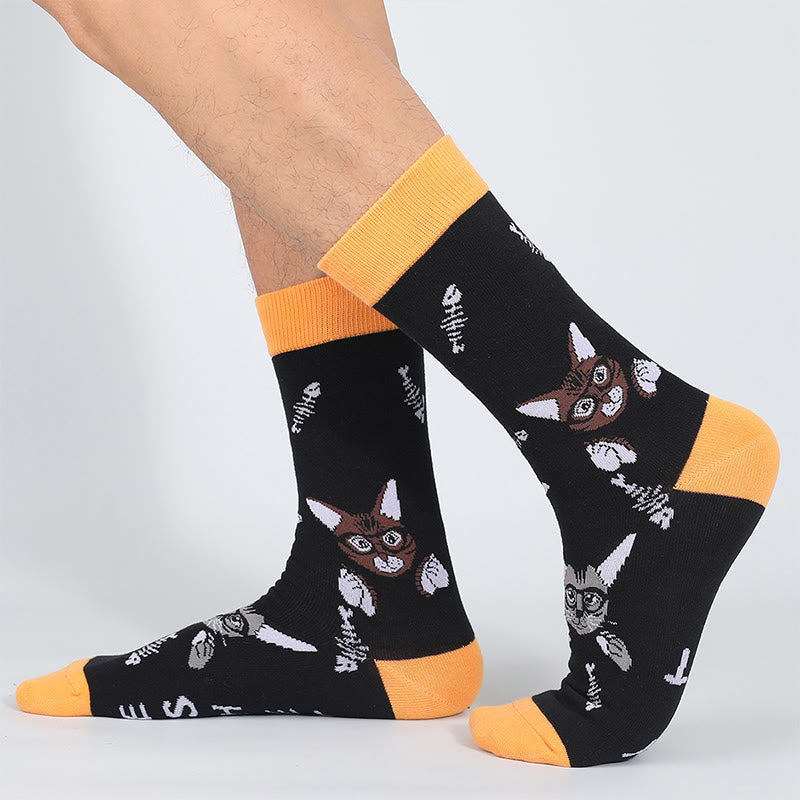 Plus Size Glasses Cat Quarter Socks(5 Pairs) - image 5