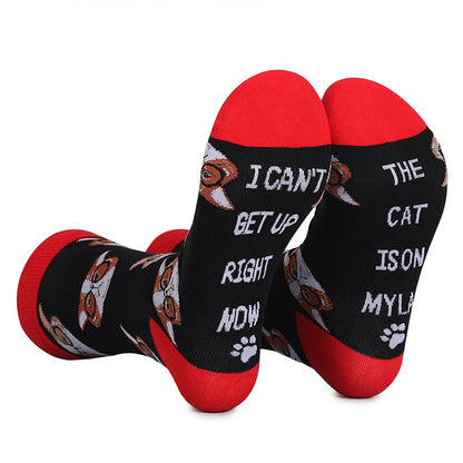 Plus Size Glasses Cat Quarter Socks(5 Pairs) - image 8