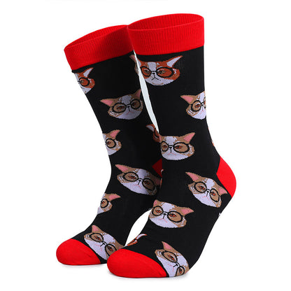 Plus Size Glasses Cat Quarter Socks(5 Pairs) - image 7