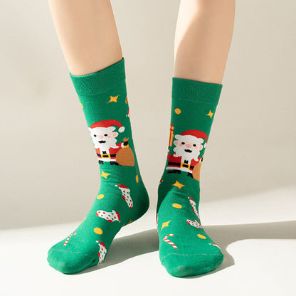 Plus Size Green Christmas Quarter Socks(3 Pairs) - image 3