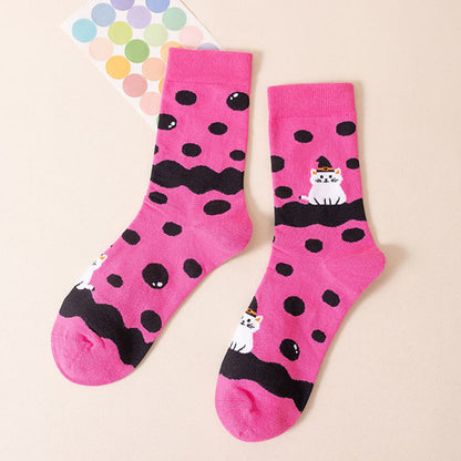 Plus Size Pink Cat Quarter Socks(3 Pairs) - image 12
