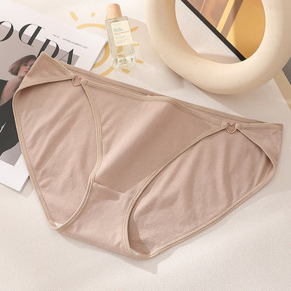 Low-rise Sexy Cotton Heart Hollow Out Brief(3 Packs) - Coffee - 4XL - image 3