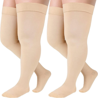 Bundle Plus Size Thigh High + Knee High Compression Socks - image 2