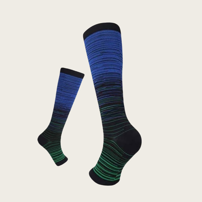Plus Size Open Toe Line Compression Socks(3 Pairs) - image 2