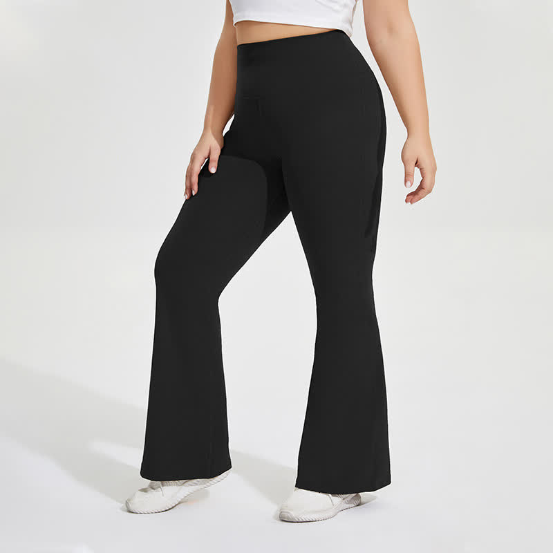 Solid Color Stretchy Yoga Flare Pants - image 11