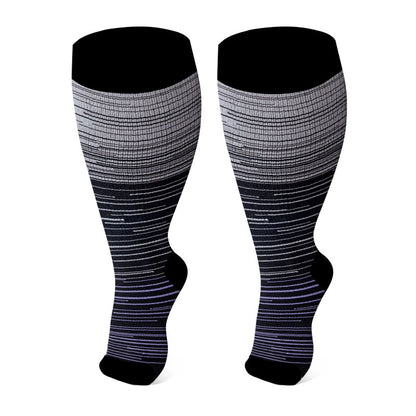 Plus Size Open Toe Compression Socks(3 Pairs) - Purple - 4XL - image 6