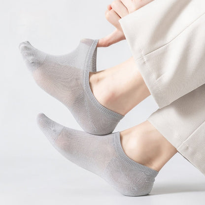 Plus Size Mesh Soft Cotton No Show Socks(5 Pairs)