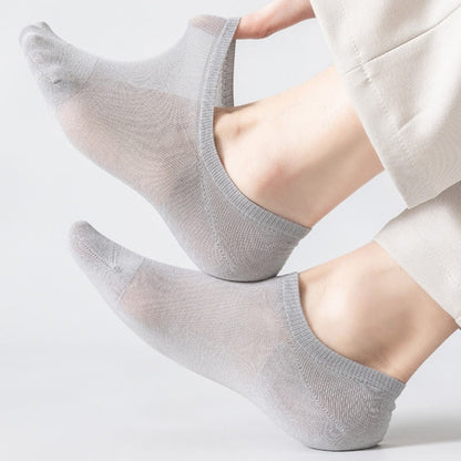 Plus Size Mesh Soft Cotton No Show Socks(5 Pairs)