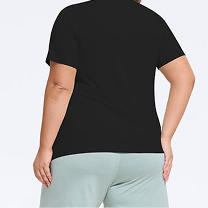 Plus Size Split Hem Yoga Workout Short Sleeve Top - image 7