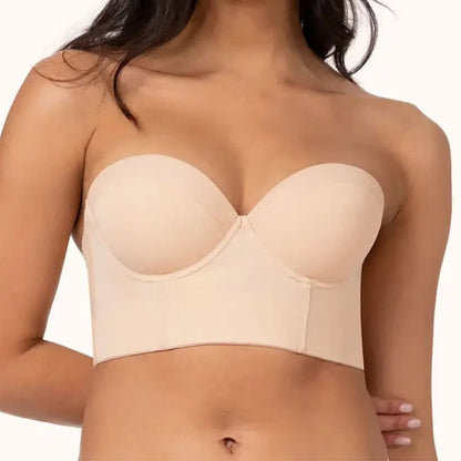 Strapless Convertible Backless Underwire Bra - Nude - 46 - D - image 2