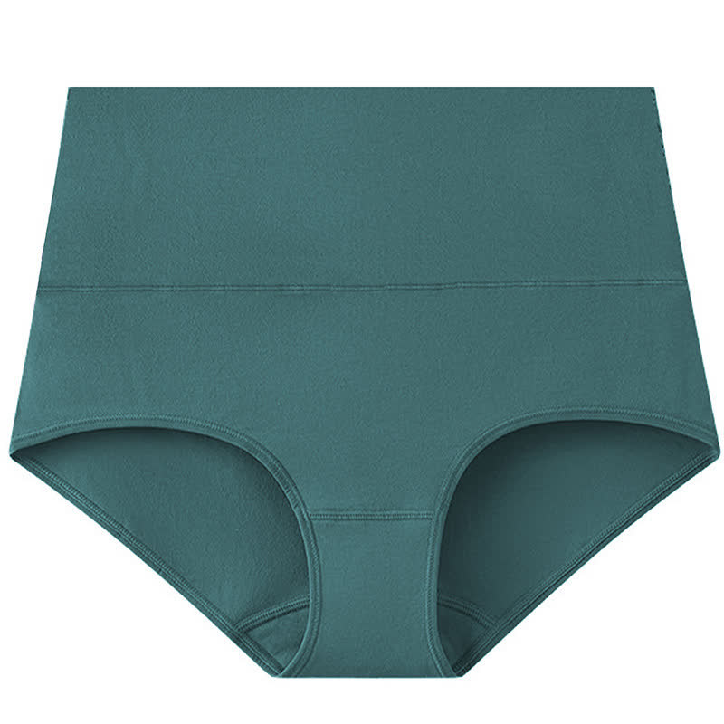 Solid Color Basic High Waist Brief(3 Packs) - Dark Green - 5XL - image 7