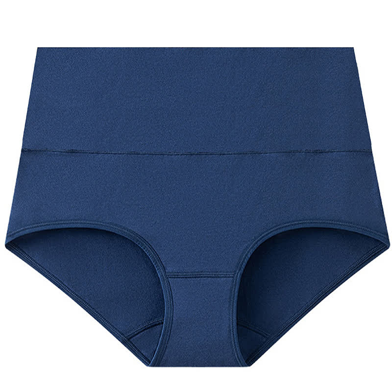 Solid Color Basic High Waist Brief(3 Packs) - Dark Blue - 5XL - image 8