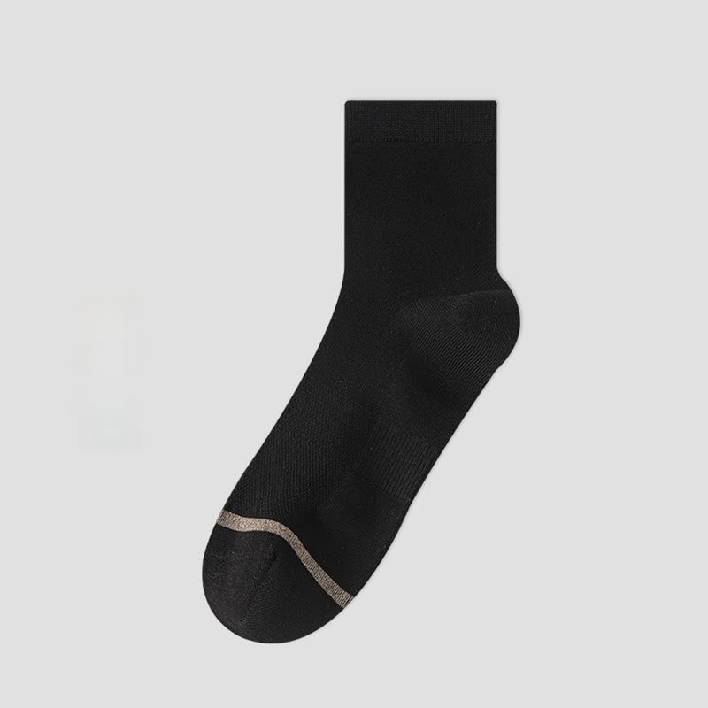 Business Style Quarter Socks(5 Pairs) - Black - EU39-44(US6-10) - image 10