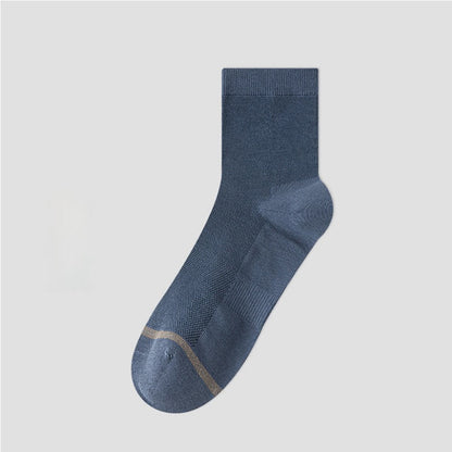 Business Style Quarter Socks(5 Pairs) - Navy Blue - EU39-44(US6-10) - image 12