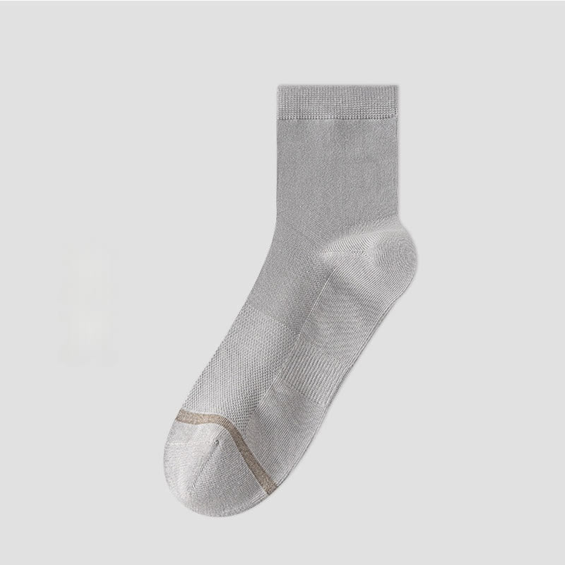 Business Style Quarter Socks(5 Pairs) - Light Gray - EU39-44(US6-10) - image 9