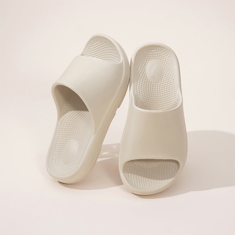 Solid Color Thick Sole Home EVA Slides - Beige - EU44-45(US10-11) - image 8