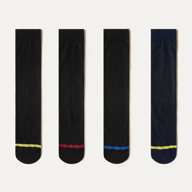 Ice Silk Business Style Crew Socks(4 Pairs) - Multicolor - EU39-44(US6-10) - image 9