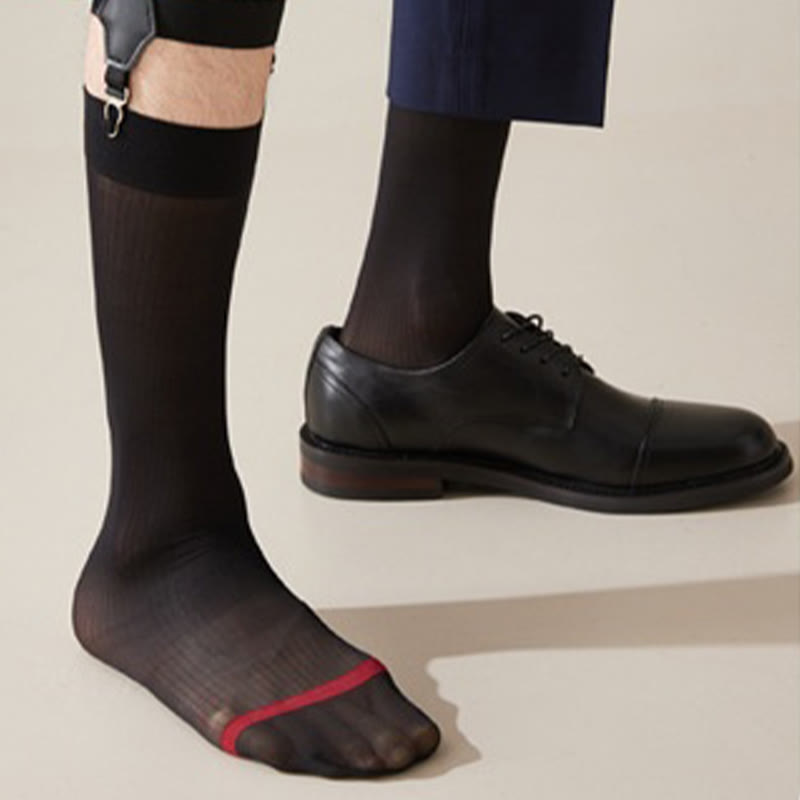 Ice Silk Business Style Crew Socks(4 Pairs) - image 1