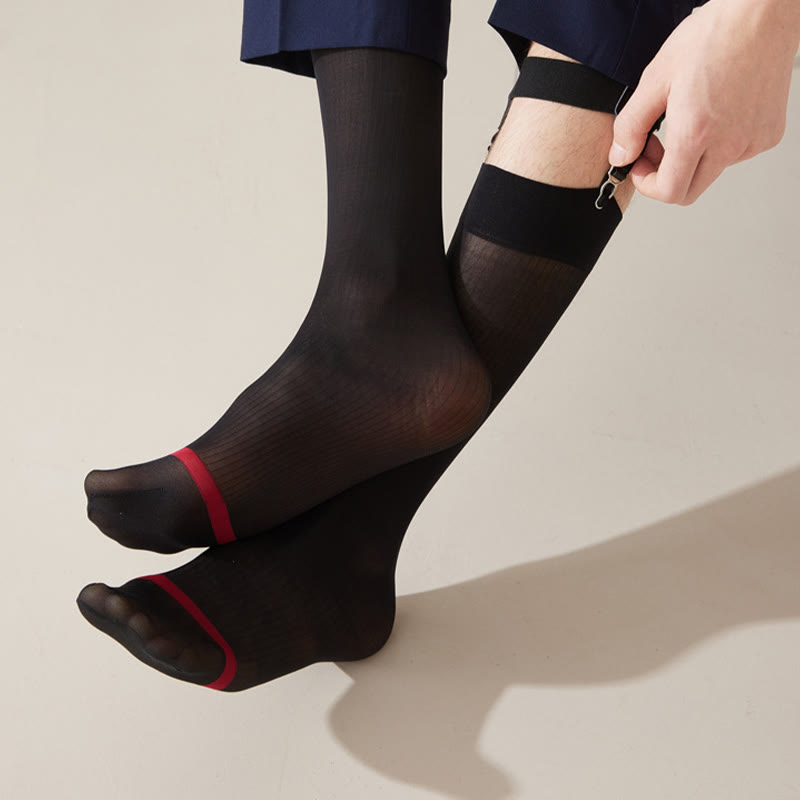 Ice Silk Business Style Crew Socks(4 Pairs) - image 2