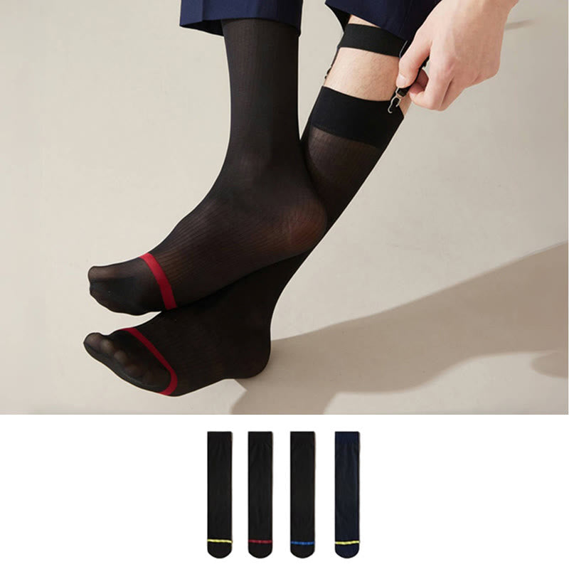 Ice Silk Business Style Crew Socks(4 Pairs) - image 0