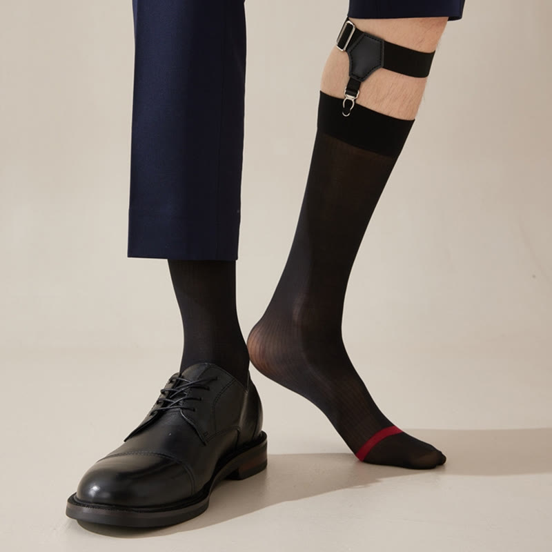 Ice Silk Business Style Crew Socks(4 Pairs) - image 3