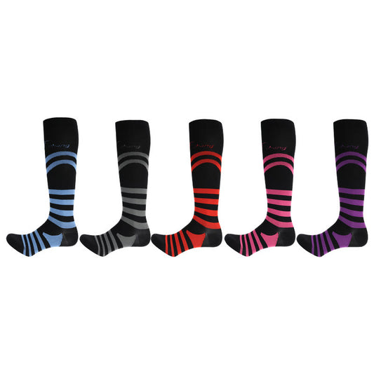 Letter Stripes Compression Socks(5 Pairs) - Multicolor - EU40-46(US7-12) - image 0